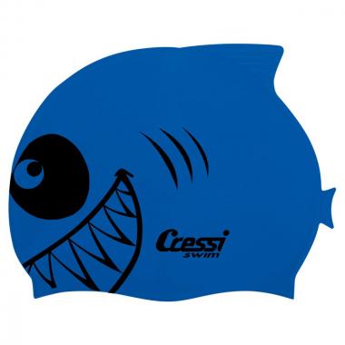 Детская силиконовая шапочка Cressi Shark синяя