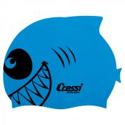 Детская силиконовая шапочка Cressi Shark голубая