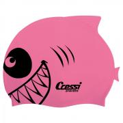 Детская силиконовая шапочка Cressi Shark розовая