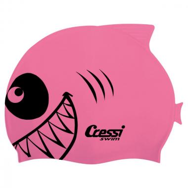Детская силиконовая шапочка Cressi Shark розовая